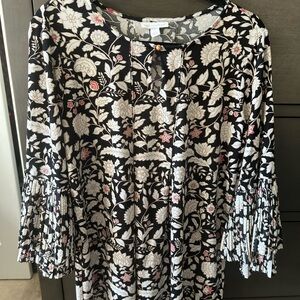 Charter Club Black and White Floral Blouse
